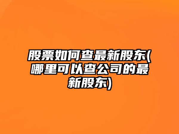 股票如何查最新股東(哪里可以查公司的最新股東)