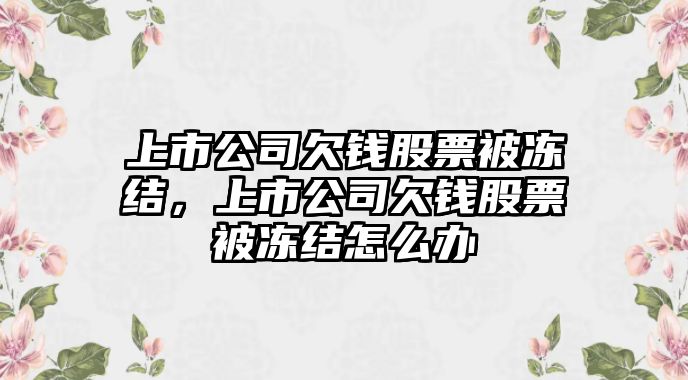 上市公司欠錢(qián)股票被凍結，上市公司欠錢(qián)股票被凍結怎么辦