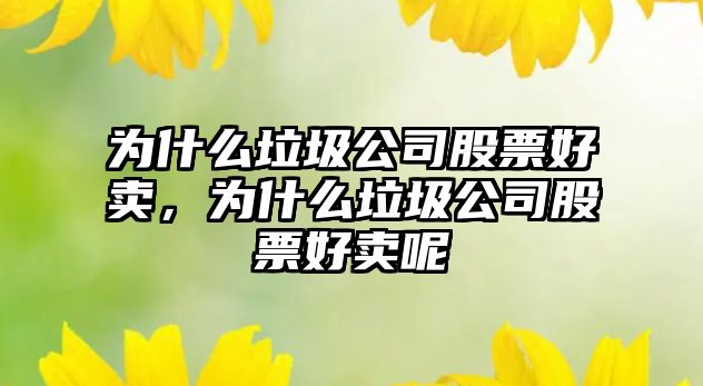 為什么垃圾公司股票好賣(mài)，為什么垃圾公司股票好賣(mài)呢