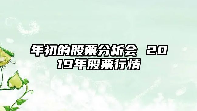 年初的股票分析會(huì ) 2019年股票行情