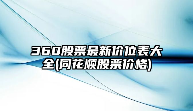 360股票最新價(jià)位表大全(同花順股票價(jià)格)