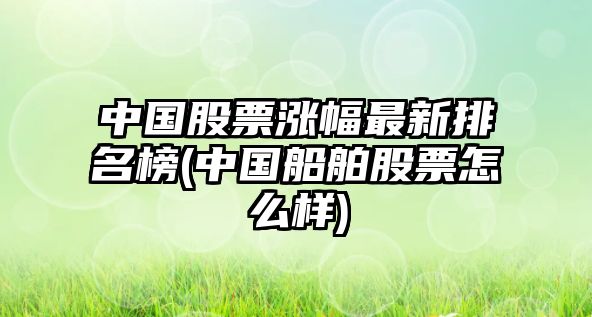 中國股票漲幅最新排名榜(中國船舶股票怎么樣)