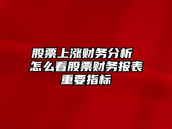 股票上漲財務(wù)分析 怎么看股票財務(wù)報表重要指標