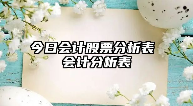 今日會(huì )計股票分析表 會(huì )計分析表