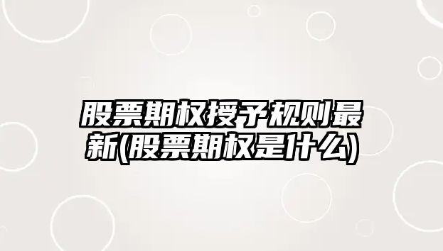 股票期權授予規則最新(股票期權是什么)