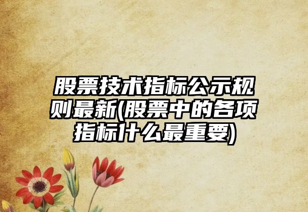 股票技術(shù)指標公示規則最新(股票中的各項指標什么最重要)