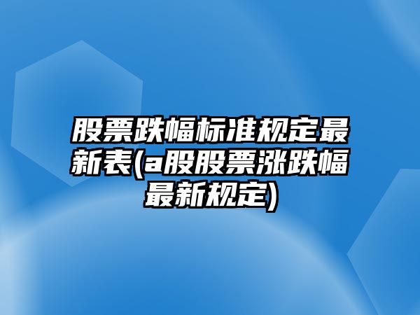 股票跌幅標準規定最新表(a股股票漲跌幅最新規定)