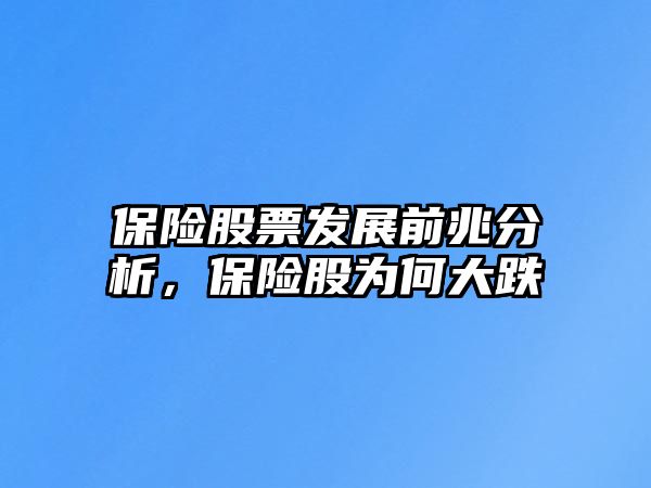 保險股票發(fā)展前兆分析，保險股為何大跌