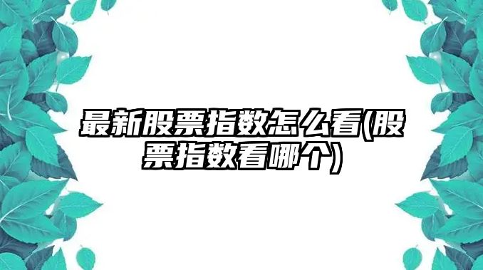 最新股票指數怎么看(股票指數看哪個(gè))