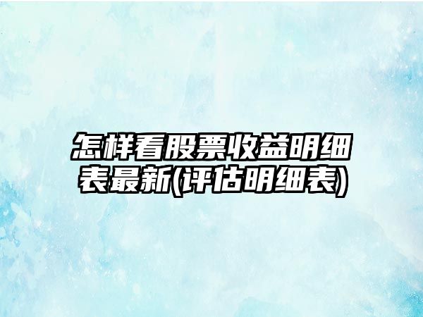 怎樣看股票收益明細表最新(評估明細表)