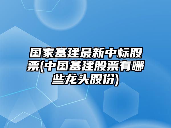 國家基建最新中標股票(中國基建股票有哪些龍頭股份)