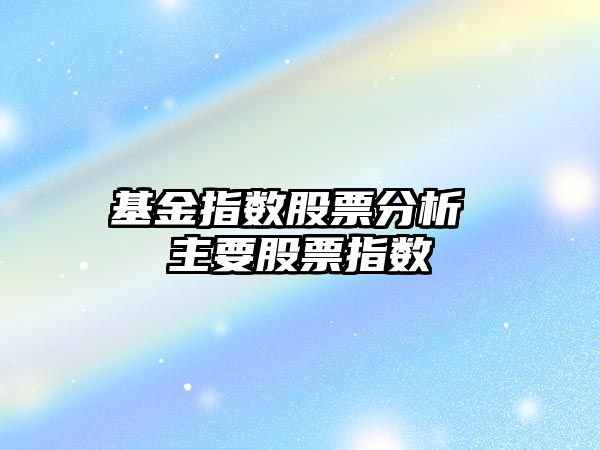 基金指數股票分析 主要股票指數