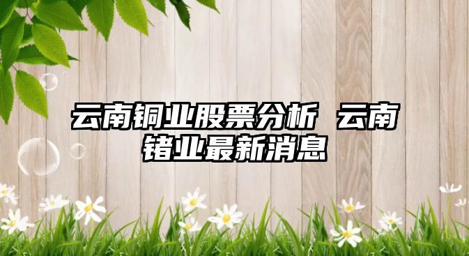 云南銅業(yè)股票分析 云南鍺業(yè)最新消息