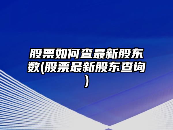 股票如何查最新股東數(股票最新股東查詢(xún))