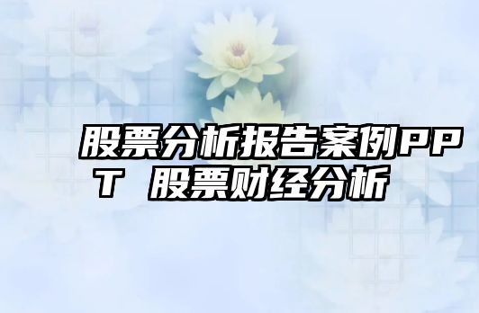 股票分析報告案例PPT 股票財經(jīng)分析