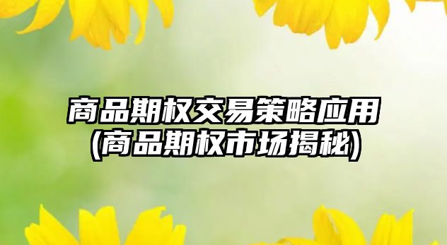 商品期權交易策略應用(商品期權市場(chǎng)揭秘)