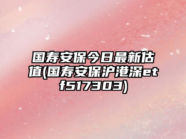 國壽安保今日最新估值(國壽安保滬港深etf517303)