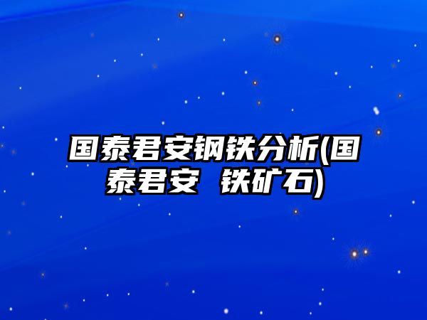 國泰君安鋼鐵分析(國泰君安 鐵礦石)