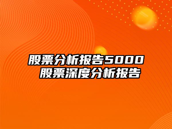 股票分析報告5000 股票深度分析報告