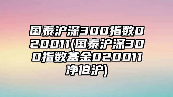 國泰滬深300指數020011(國泰滬深300指數基金020011凈值滬)