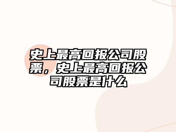 史上最高回報公司股票，史上最高回報公司股票是什么