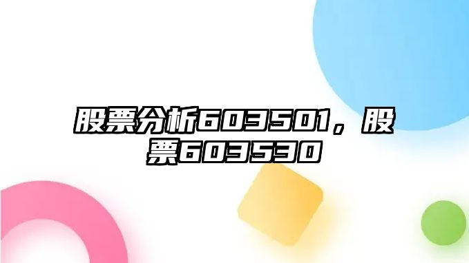 股票分析603501，股票603530