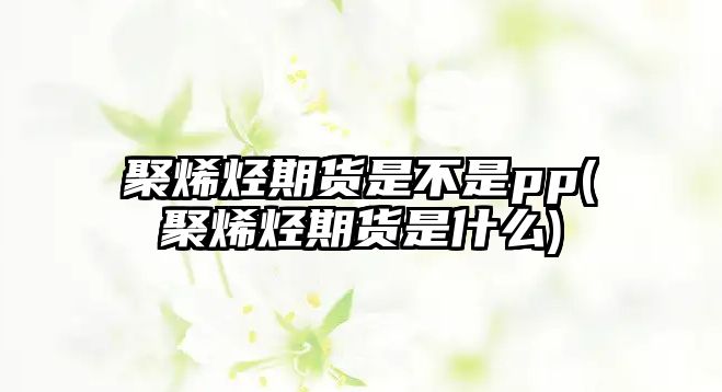 聚烯烴期貨是不是pp(聚烯烴期貨是什么)