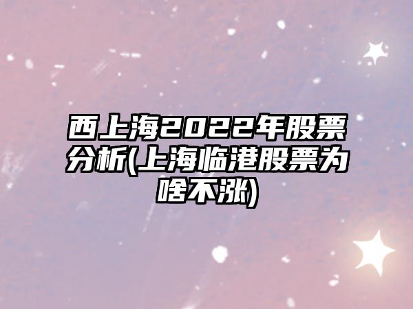 西上海2022年股票分析(上海臨港股票為啥不漲)