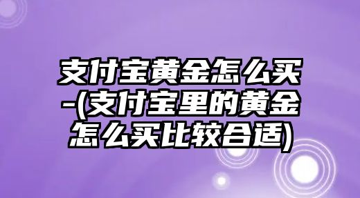 支付寶黃金怎么買(mǎi)-(支付寶里的黃金怎么買(mǎi)比較合適)