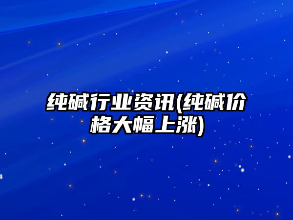 純堿行業(yè)資訊(純堿價(jià)格大幅上漲)