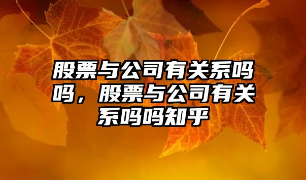 股票與公司有關(guān)系嗎嗎，股票與公司有關(guān)系嗎嗎知乎