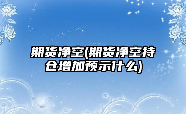 期貨凈空(期貨凈空持倉增加預示什么)