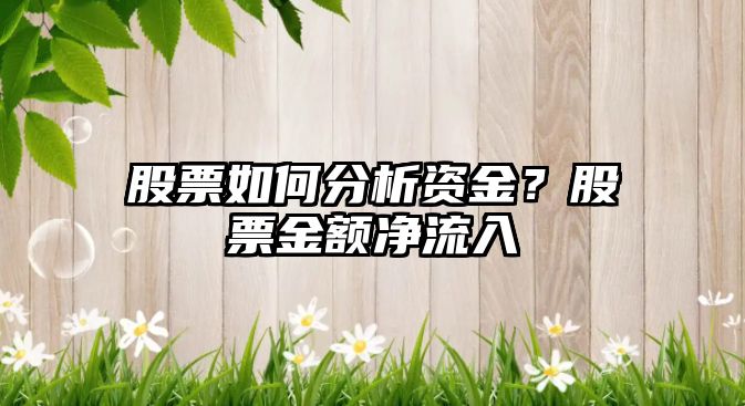 股票如何分析資金？股票金額凈流入