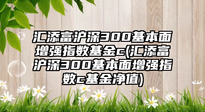 匯添富滬深300基本面增強指數基金c(匯添富滬深300基本面增強指數c基金凈值)