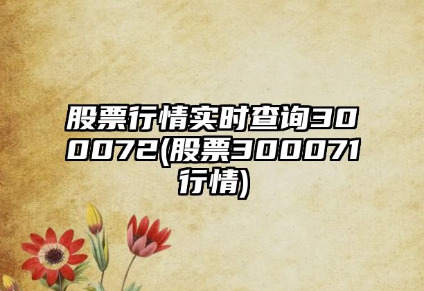 股票行情實(shí)時(shí)查詢(xún)300072(股票300071行情)