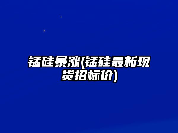 錳硅暴漲(錳硅最新現貨招標價(jià))