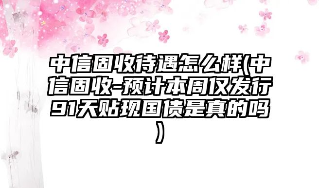 中信固收待遇怎么樣(中信固收-預計本周僅發(fā)行91天貼現國債是真的嗎)