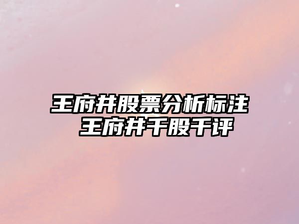 王府井股票分析標注 王府井千股千評