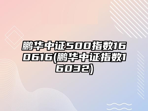 鵬華中證500指數160616(鵬華中證指數16032)