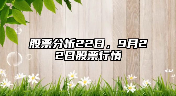 股票分析22日，9月22日股票行情