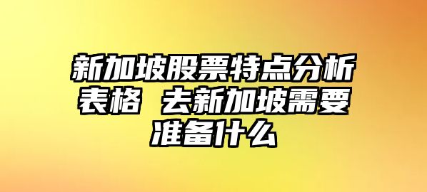 新加坡股票特點(diǎn)分析表格 去新加坡需要準備什么