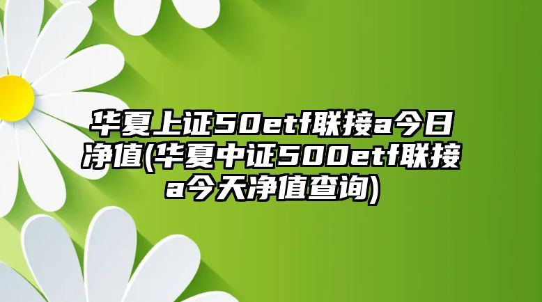 華夏上證50etf聯(lián)接a今日凈值(華夏中證500etf聯(lián)接a今天凈值查詢(xún))