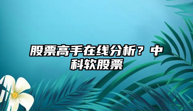 股票高手在線(xiàn)分析？中科軟股票