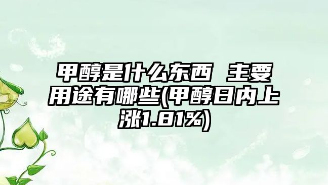 甲醇是什么東西 主要用途有哪些(甲醇日內上漲1.81%)