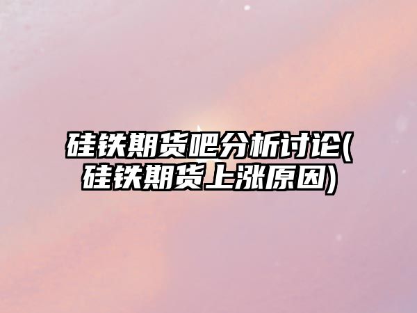 硅鐵期貨吧分析討論(硅鐵期貨上漲原因)