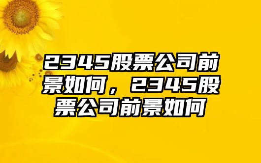 2345股票公司前景如何，2345股票公司前景如何