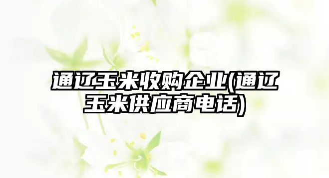 通遼玉米收購企業(yè)(通遼玉米供應商電話(huà))