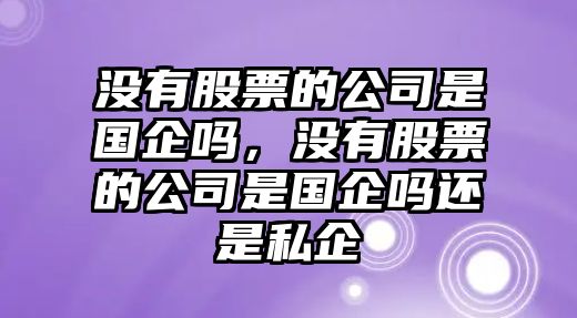 沒(méi)有股票的公司是國企嗎，沒(méi)有股票的公司是國企嗎還是私企