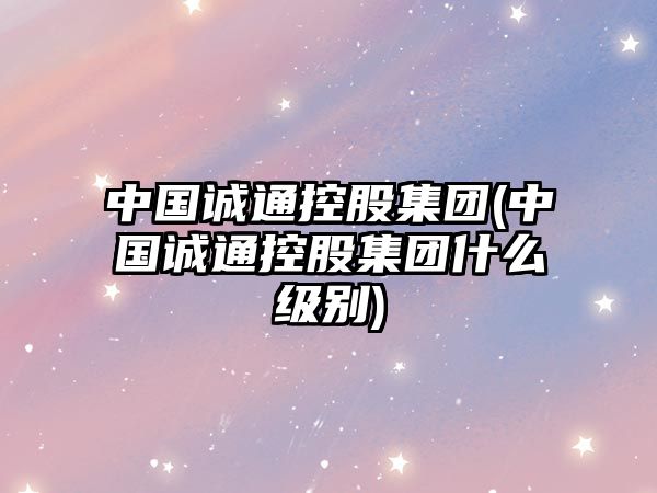 中國誠通控股集團(中國誠通控股集團什么級別)