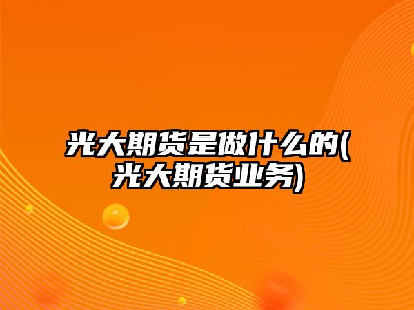 光大期貨是做什么的(光大期貨業(yè)務(wù))